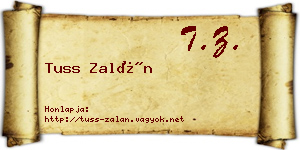 Tuss Zalán névjegykártya